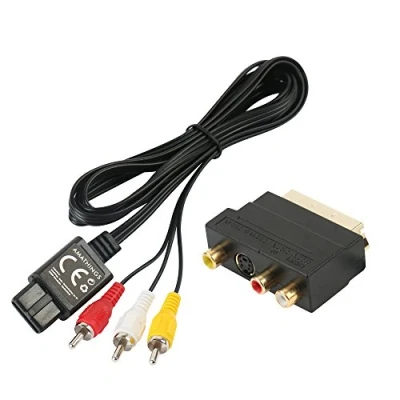 Abbildung von AMATHINGS AV Kabel Und Scart Adapter IN/Out Umschalter + S Video/S VHS Passend Für Nintendo Gamecube, SNES, N64, GC, NGC
