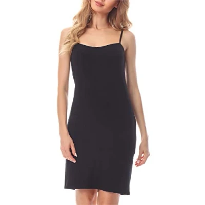 Abbildung von Merry Style Damen Unterkleid kurz Petticoat Knielänge einstellbare Träger MS10 203(Schwarz, S)