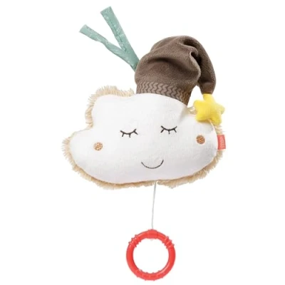 Abbildung von Fehn Spieluhr Baby Einschlafhilfe Wolke Kuscheltier mit sanfter Melodie &quot;Schlaf Kindlein schlaf&quot; Babyspielzeug für Unterwegs und Zuhause Musikspielzeug Babys Kleinkinder