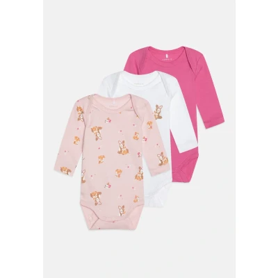 Abbildung von Name it Nbfbody Bambi 3 PACK Body für Kinder, Größe: 50, Ibis rose