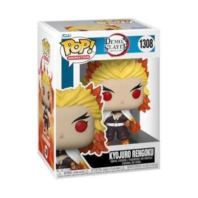 Abbildung von Funko Pop! Animation: Demon Slayer Rengoku Vinyl Sammelfigur Geschenkidee Offizielle Handelswaren Spielzeug Für Kinder und Erwachsene Anime Fans Modellfigur Sammler Display
