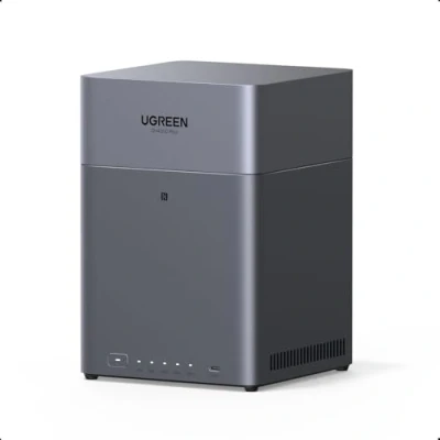 Abbildung von UGREEN NASync DH4300 Plus 4 Bay Desktop NAS, RK3588C SoC, 2,5 GbE LAN Port, 8GB LPDDR4X RAM, NFC EIN Berührungs Verbindung, KI Familien und Babyalbum, Persönliche Cloud für Heim/Office (Diskless)