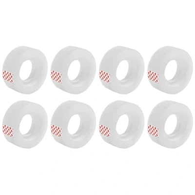 Abbildung von D.RECT 8 Stück Büroklebeband, Klebeband, transparent, 18 mm x 30 m, Transparentes Klebeband mit starker Haftung