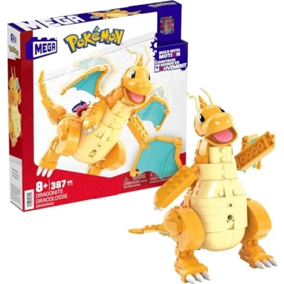 Abbildung von MEGA Pokémon Dragoran 388 teiliges Bauset zum Aufbauen und mit der Kurbel die Flügel aktivieren, für Kinder ab 8 Jahren, HKT25