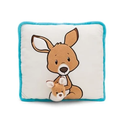 Abbildung von NICI Kissen Känguru mit Kängurubaby 7cm 30x30cm braun Flauschiges Kuscheltierkissen für Jungen, Mädchen, Babys und Kuscheltierliebhaber, Kuschelkissen Zuhause oder unterwegs 61730