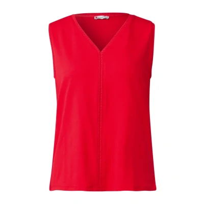 Abbildung von Street One Damen A323333 Jersey Top mit Häkeldetails, Glory Red, 40