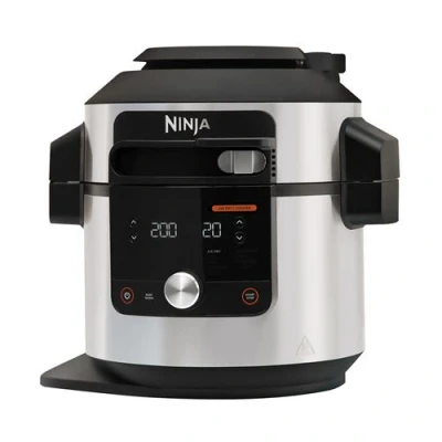 Abbildung von Ninja Foodi MAX Multikocher mit SmartLid, 7,5L, 12 in 1 Multicooker, Pressure Cooker Schnellkochen, Airfryer Heißluftfrittieren, Slow Langsamkochen, Edelstahl, OL650EU