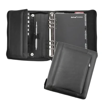 Abbildung von bind Manager Planer A5 Systemplaner und Kalender 1 Tag = Seiten, Notizbuch,Adressenbuch, Ringbucheinlage, Planer, Timer, Nappaleder schwarz T 300