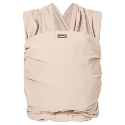 Abbildung von Hoppediz Elastisches Baby Tragetuch für Neugeborene ab Geburt (2 9 kg) aus Bio Baumwolle Creme 5,40 m