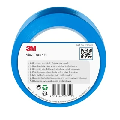 Abbildung von 3M 471 Hochwertiges Weich PVC Klebeband, 50 mm x 33 m, Blau