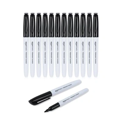 Abbildung von Amazon Basics Permanentmarker, Schwarz, 12er Pack