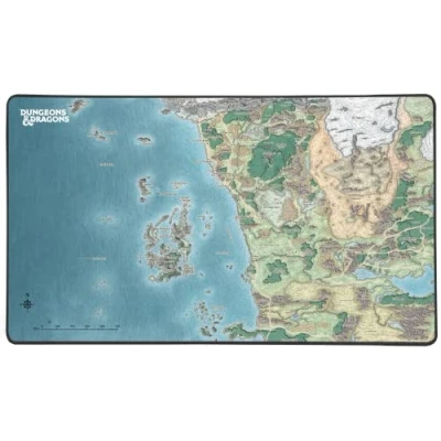 Abbildung von Konix Dungeons &amp; Dragons Gaming Mauspad XXL 80 x 46 cm rutschfeste Unterlage Motiv Karte von Faerûn.