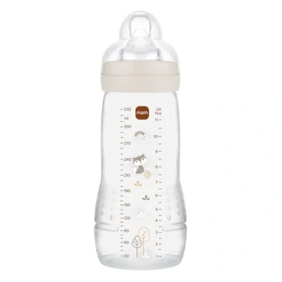 Abbildung von MAM Easy Active 6 Monate und älter, Farbe Sand (330 ml), mit Silikonsauger, ultraschneller X Geschwindigkeit, luftdichtem Verschluss