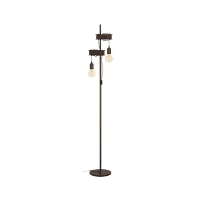 Abbildung von EGLO Stehlampe Townshend 4, 2 flammige Stehleuchte vintage, industrial, Standleuchte aus Metall, Wohnzimmerlampe in Antik Braun, Lampe mit Schalter, E27 Fassung