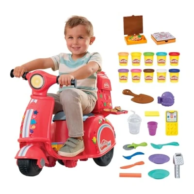 Abbildung von Play Doh Pizza Lieferspaß, Scooter Spielset für Kinder zum Kneten und Spielen