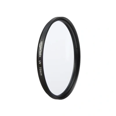 Abbildung von Amazon Basics 72 mm Runder UV Schutzfilter für klarere Bilder, Schützt vor Staub, Schmutz und Kratzern