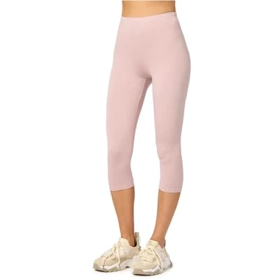 Abbildung von Merry Style Damen Leggings 3/4 Capri aus Viskose MS10 144 (Puderrosa, XL)