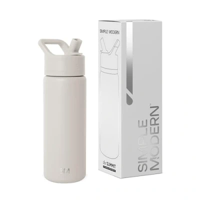 Abbildung von Simple Modern Trinkflasche mit Strohhalm Wasserflasche Edelstahl Isolierte für den Sport Fitnessstudio Summit 530ml Almond Birch