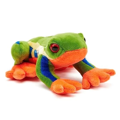 Abbildung von Zappi Co 100% recyceltes Plüsch Baumfrosch Spielzeug (15cm Länge) Gestopftes, weiches, kuscheliges, umweltfreundliches Tiersammlung für das Neugeborene Kind, erstes Kind