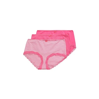 Abbildung von Ulla Popken Damen 3pcs, Hipster Dotted and Striped Slips, Beere, 54 56
