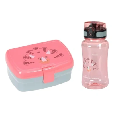 Abbildung von Lässig Lunch About Friends DINO Unisex SET Trinkflasche für Kinder, Größe: One Size, Rose