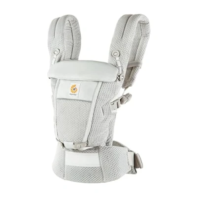Abbildung von Ergobaby Adapt Babytrage für Neugeborene ab Geburt, 3 Positionen SoftFlex Mesh Ergonomische Babybauchtrage Rückentrage Baby Tragetasche, Pearl Grey