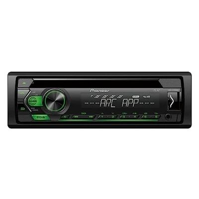 Abbildung von Pioneer DEH S120UBG 1DIN RDS Autoradio mit grüner Tastenbeleuchtung Display weiß Android Unterstützung 5 Band Equalizer CD MP3 USB AUX Eingang ARC App