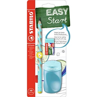Abbildung von Schul Set für Linkshänder STABILO EASYgraph in blau inkl. Spitzer + Radierer