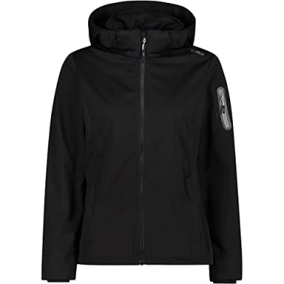 Abbildung von CMP Leichte Softshelljacke für Damen mit abnehmbarer Kapuze, Schwarz, D42