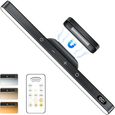 Abbildung von WILLED Unterbauleuchte Küche LED mit Fernbedienung, 2500mAh Batterie Anzeige, 5W Touch Dimmbar Schrankbeleuchtung Kabellos, USB Küchenlicht Aufladbar für Spiegel, Schreibtische, Schränke
