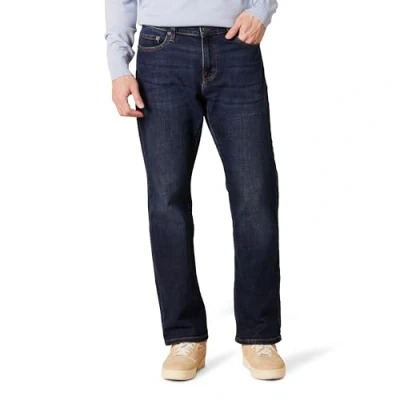 Abbildung von Amazon Essentials Herren Bootcut Jeans mit gerader Passform, Dunkelblau Vintage, 34W / 30L