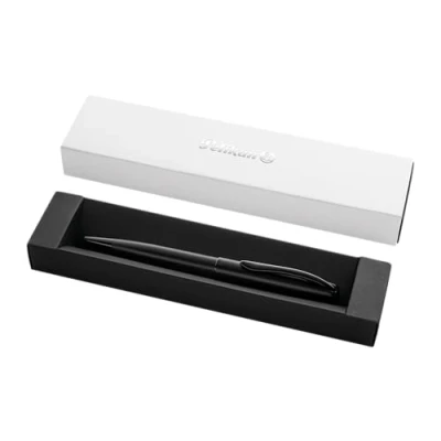 Abbildung von Pelikan Kugelschreiber Jazz Noble, Carbon (Schwarz), für Rechtshänder und Linkshänder, eleganter Metall im Geschenketui, 821773