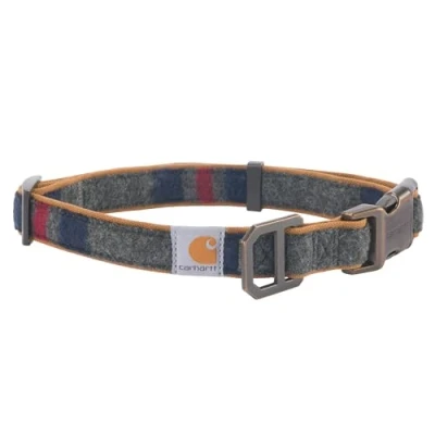Abbildung von Carhartt Hundehalsband, Nylon, vollständig verstellbar, langlebig, 2 lagig, Cordura Canvas Halsbänder für Hunde, Decke gestreift, Größe M