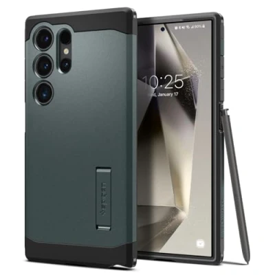 Abbildung von Spigen Tough Armor Hülle Kompatibel mit Samsung Galaxy S24 Ultra Grün