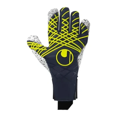 Abbildung von uhlsport Fußball Torwarthandschuhe Prediction Supergrip+ HN, 9, Marine/weiß/Fluo gelb