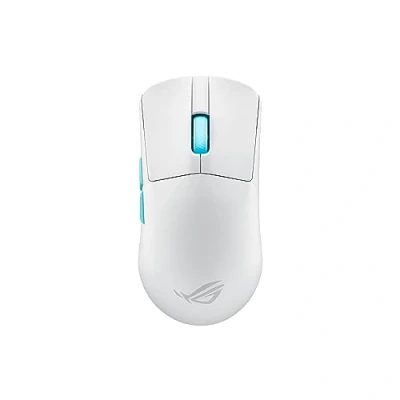 Abbildung von ASUS ROG Harpe Ace Aim Lab Edition White RGB Gaming Maus weiß (kabellos, 2,4 GHz RF, Bluetooth, USB, optischer AimPoint Sensor 36.000 dpi, Micro Switches, fünf programmierbare Tasten)