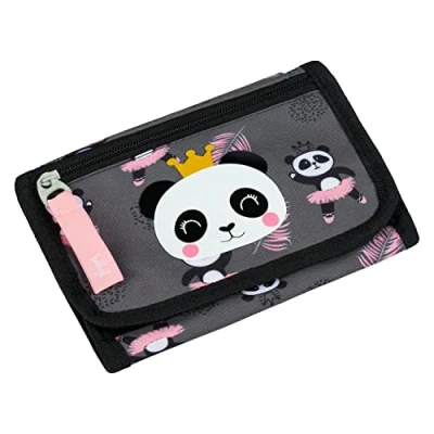 Abbildung von Baagl Brustbeutel Kinder Geldbörse für Mädchen Geldbeutel, Mini Portemonnaie, Kleingeld Münzbörse (Panda)