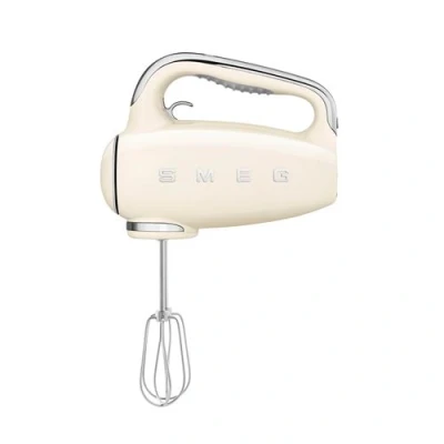 Abbildung von Smeg, HMF01CREU Electric Mixer, 9 Geschwindigkeitsniveaus, Turbofunktion, glattes Start up System, 4 Peitschen, 2 Ganci Mixer und umhüllt, 250W, Creme