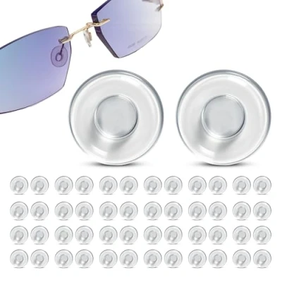 Abbildung von SPORTS WORLD VISION Brillen/Brillengestelle Randlose Nasenpads Rund 9mm Einschieben 50 Stück