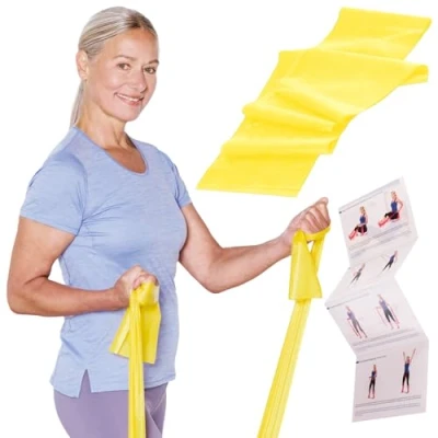 Abbildung von TheraBand Original Fitnessband 2,5m Resistance Band für Ganzkörpertraining, Kraft &amp; Flexibilität Ideal Physiotherapie, Fitness Sport (Gelb)
