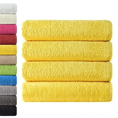 Abbildung von NatureMark 4er Pack Duschtücher, Größe 70x140cm, Gelb, 100% Baumwolle