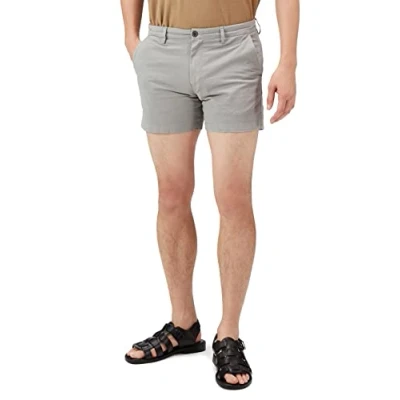 Abbildung von Amazon Essentials Herren 13 cm Flatfront Chinoshorts mit hohem comfort in schmaler Passform (zuvor Goodthreads), Hellgrau, 28W