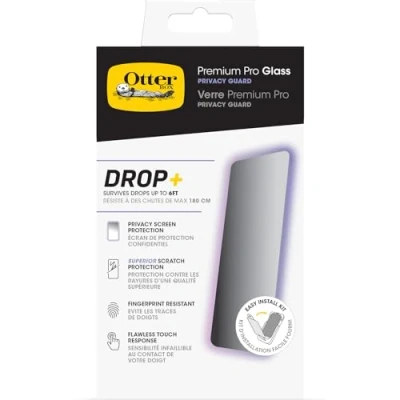 Abbildung von OtterBox Premium Pro Privacy Glass Displayschutz für iPhone 15, gehärtetes Glas, überragender Kratzschutz, übersteht Stürze bis zu 1.8m