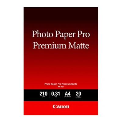 Abbildung von Canon Fotopapier PM 101 Premium matt DIN A4, 20 Blatt (210 g/qm) für Tintenstrahldrucker, a4 / seiten, 8657B005