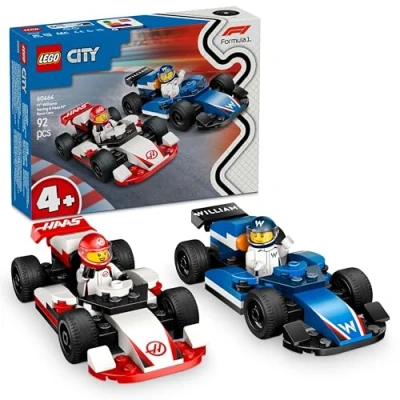 Abbildung von LEGO City F1 Williams Racing und Haas Rennautos Formel 1 Spielzeug mit baubaren Autos 2 Rennfahrer Minifiguren Kleine Geschenkideen für Jungen Mädchen ab 4 Jahren 60464