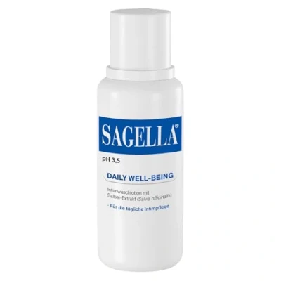 Abbildung von SAGELLA pH 3,5 DAILY WELL BEING: Intimwaschlotion mit Milchsäure und Salbei Extrakt für die tägliche Intimpflege, 250 ml
