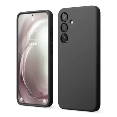 Abbildung von elago Kompatibel mit Samsung Galaxy S25 Plus Hülle, Flüssige Silikonhülle, Vollständige Schutzabdeckung, Stoßfest, Schlanke Handyhülle, Kratzfeste Weiche Mikrofaser Auskleidung, 6,7 Zoll (Schwarz)
