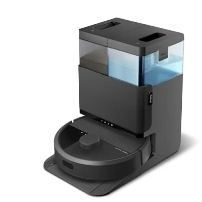 Abbildung von iRobot Roomba Plus 405 Combo Robot + AutoWash Dock Saugroboter mit Wischfunktion Clearview LiDAR 7000Pa DualClean Wischpads SmartScrub Teppicherkennung 75 Tage Entleerung Schwarz