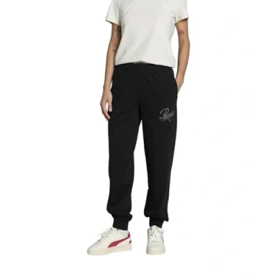 Abbildung von PUMA Damen ESS Script Comfort Sweatpants TR cl Gestrickte Hosen, Black, S