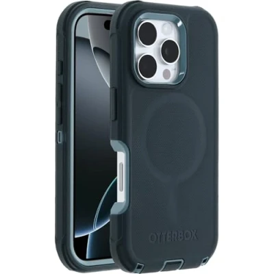 Abbildung von OtterBox Defender Series MagSafe Hülle für iPhone 16 Pro, stoßfest, sturzsicher, extrem robust, Schutzhülle, 7X getestet nach Militärstandard, Grün